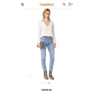 Wayf Sweet Symphony V Neck Blouse (Size: Medium)